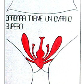 "Barbara tiene un ovario" 65 x 46 cm. Acrílico sobre tela. 1997.